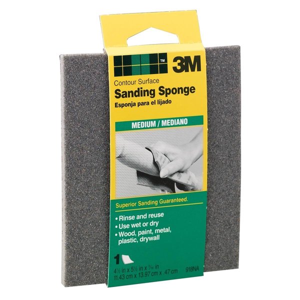 3M 3m Medium Contour Surface Sanding Sponges 918DC-NA Pack of 24 51111106310